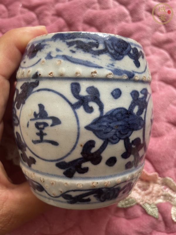 古玩陶瓷吉語(yǔ)紋青花香蹲真品鑒賞圖