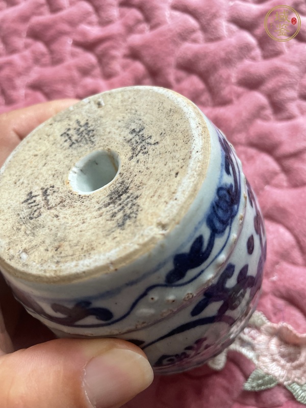 古玩陶瓷吉語(yǔ)紋青花香蹲真品鑒賞圖