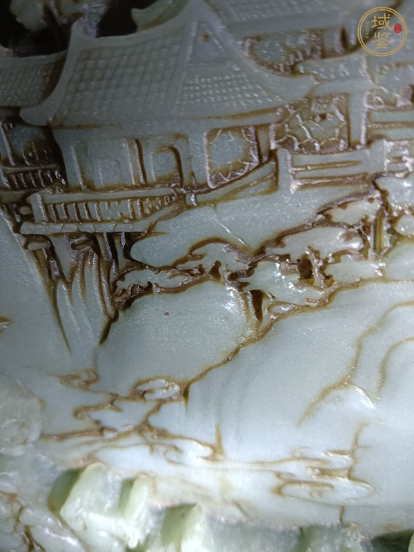古玩天然和田青玉插屏真品鑒賞圖