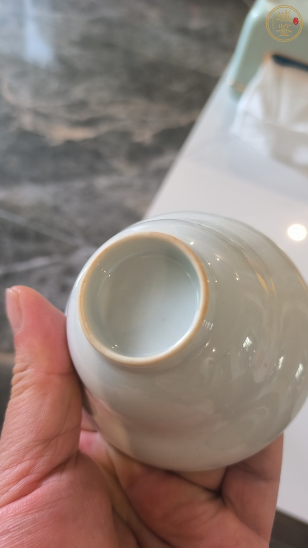 古玩陶瓷白釉折腰蓋碗真品鑒賞圖