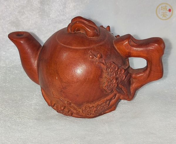 古玩黃楊木雕茶壺真品鑒賞圖