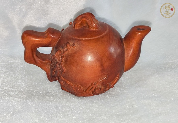 古玩字畫(huà)黃楊木雕茶壺真品鑒賞圖