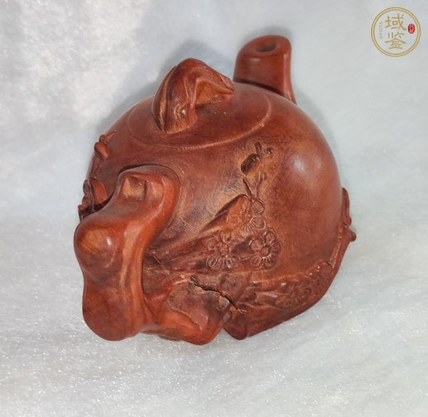 古玩字畫(huà)黃楊木雕茶壺真品鑒賞圖