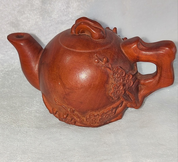 古玩字畫(huà)黃楊木雕茶壺拍賣(mài)，當(dāng)前價(jià)格998元