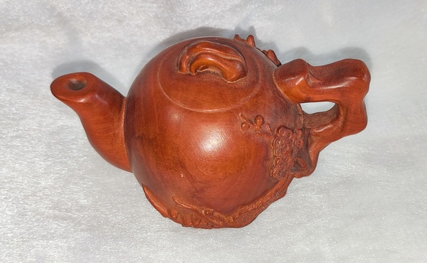 古玩字畫(huà)黃楊木雕茶壺拍賣(mài)，當(dāng)前價(jià)格998元