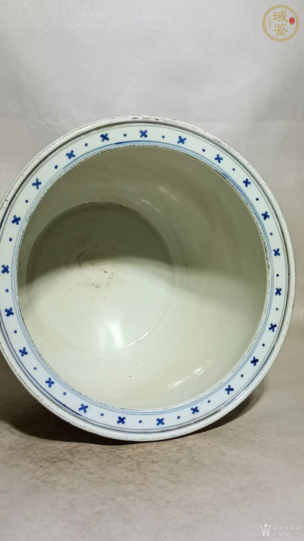 古玩陶瓷青花詩(shī)書卷缸真品鑒賞圖