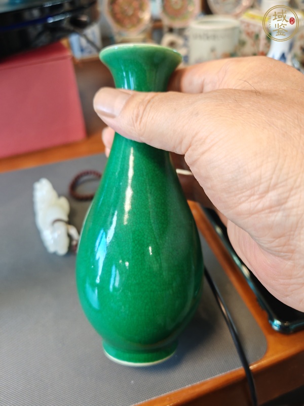 古玩陶瓷綠哥釉玉壺春瓶真品鑒賞圖