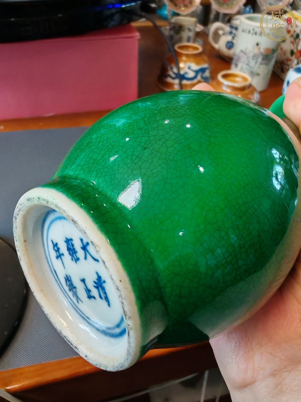 古玩陶瓷綠哥釉玉壺春瓶真品鑒賞圖