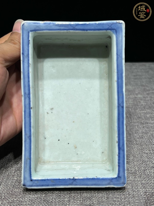 古玩陶瓷花卉紋青花水仙盆真品鑒賞圖