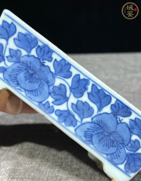 古玩陶瓷花卉紋青花水仙盆真品鑒賞圖