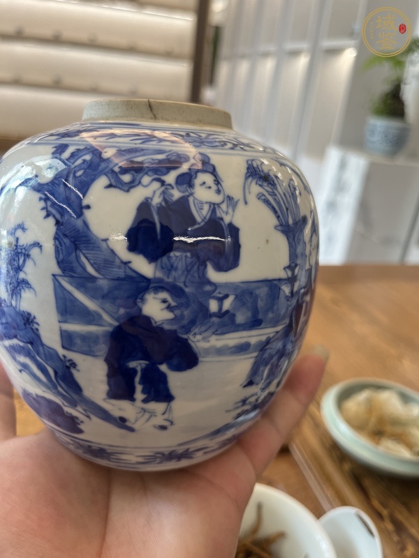 古玩陶瓷人物故事紋沙口罐真品鑒賞圖