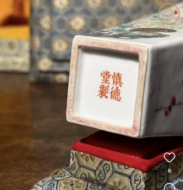 古玩陶瓷粉彩花鳥(niǎo)紋四方獅耳瓶，模糊，偏老真品鑒賞圖