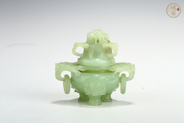 古玩陶瓷創(chuàng)匯·岫玉雙龍耳活環(huán)熏爐真品鑒賞圖