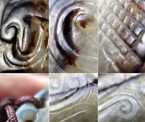 古玩玉器螭龍紋玉劍珌真品鑒賞圖