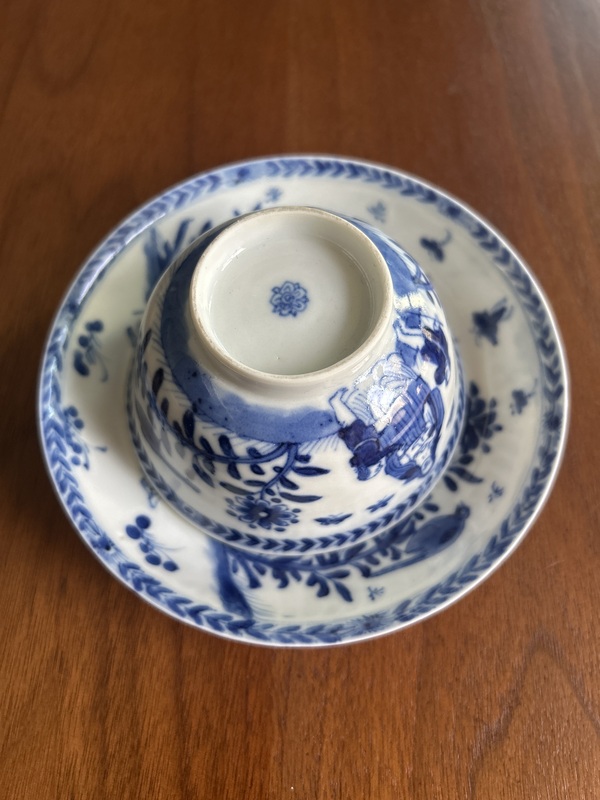 古玩陶瓷清康熙·青花圣母花鳥紋杯碟拍賣，當(dāng)前價格5000元