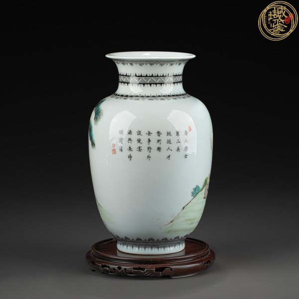 古玩陶瓷人物故事紋粉彩燈籠瓶真品鑒賞圖