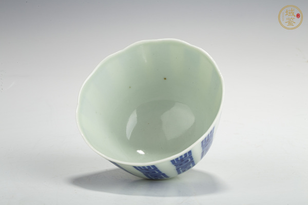 古玩陶瓷清道光·青花壽字紋三才蓋碗真品鑒賞圖