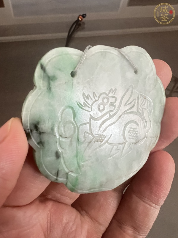 古玩玉器翡翠雕“麒麟如意”鎖佩真品鑒賞圖