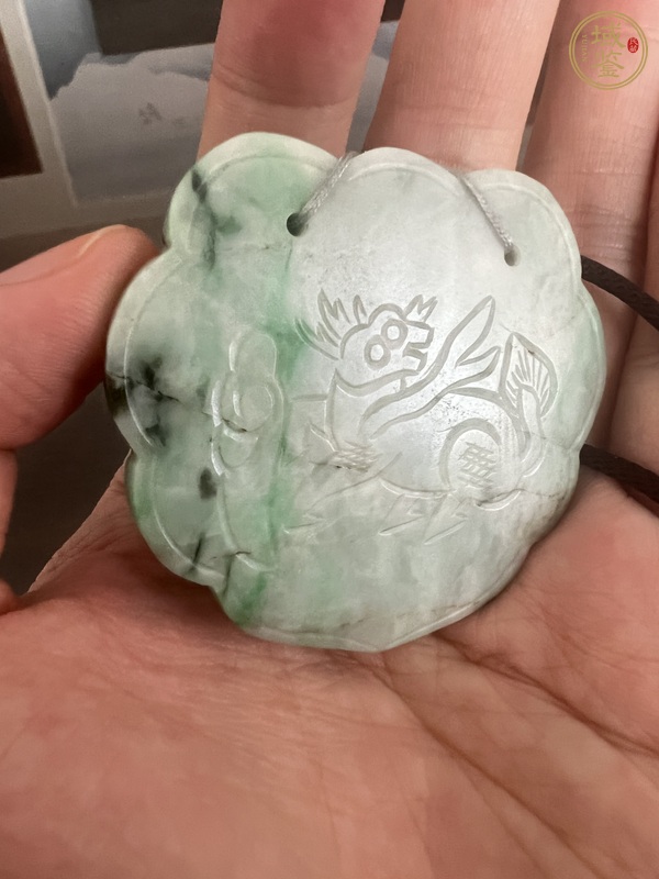 古玩玉器翡翠雕“麒麟如意”鎖佩真品鑒賞圖