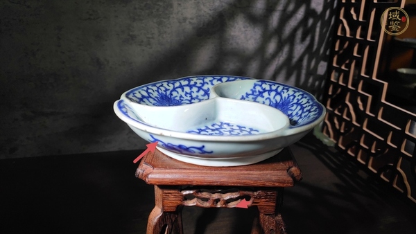 古玩陶瓷清乾隆·青花纏枝花卉調色盤真品鑒賞圖