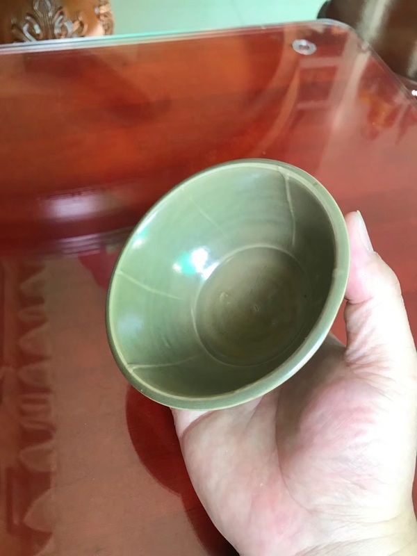 古玩陶瓷北宋耀州窯刻花亂刀牡丹碗拍賣(mài)，當(dāng)前價(jià)格23000元
