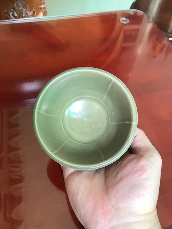 古玩陶瓷北宋耀州窯刻花亂刀牡丹碗拍賣(mài)，當(dāng)前價(jià)格23000元