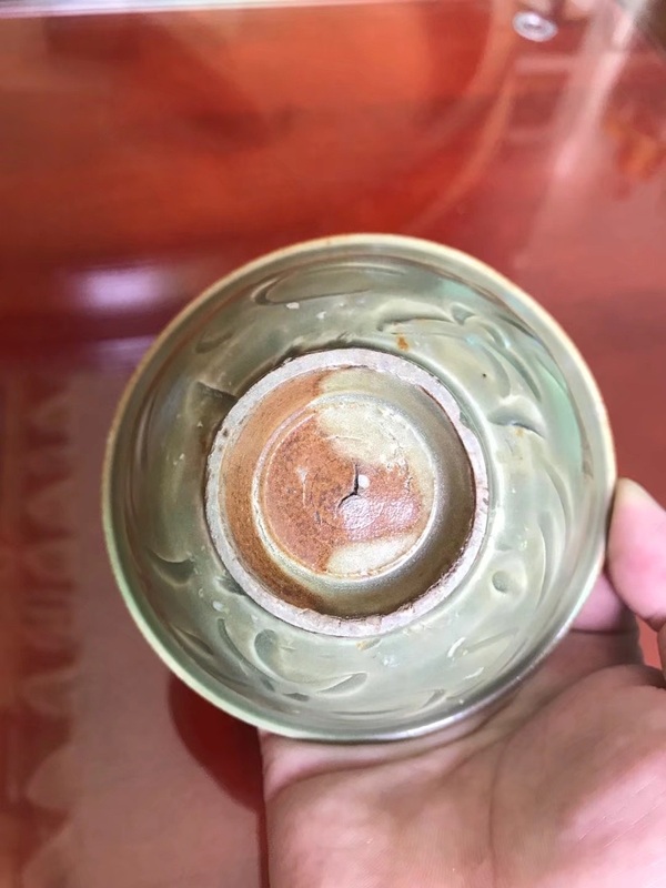古玩陶瓷北宋耀州窯刻花亂刀牡丹碗拍賣(mài)，當(dāng)前價(jià)格23000元