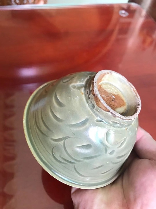 古玩陶瓷北宋耀州窯刻花亂刀牡丹碗拍賣(mài)，當(dāng)前價(jià)格23000元