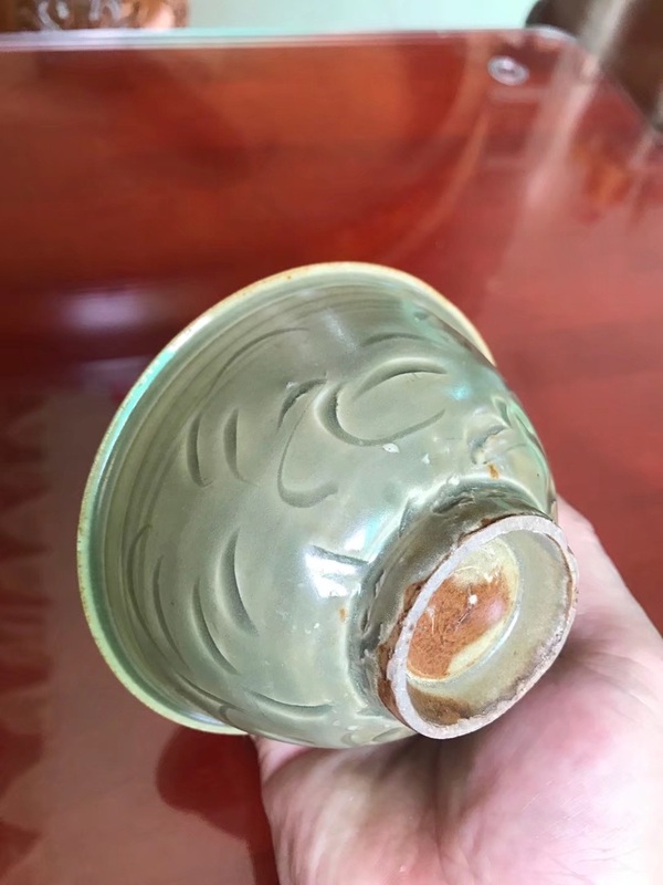 古玩陶瓷北宋耀州窯刻花亂刀牡丹碗拍賣(mài)，當(dāng)前價(jià)格23000元