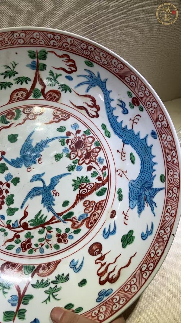 古玩陶瓷龍鳳紋盤真品鑒賞圖