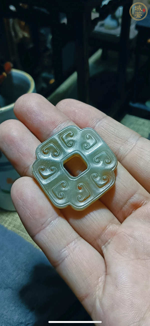 古玩玉器仿古紋飾方型璧真品鑒賞圖