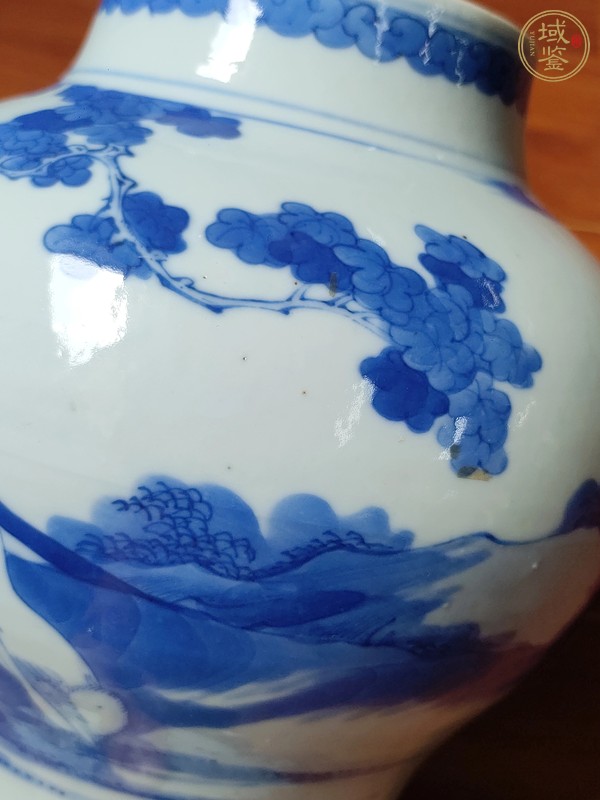 古玩陶瓷右軍愛鵝青花將軍罐真品鑒賞圖