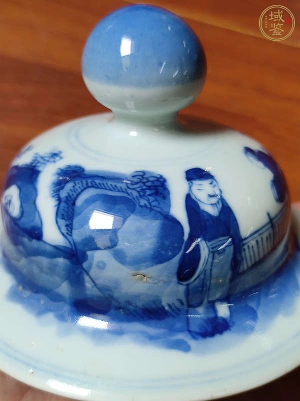 古玩陶瓷右軍愛鵝青花將軍罐真品鑒賞圖