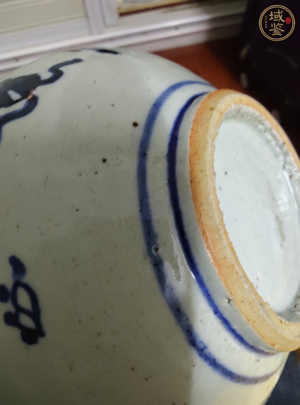 古玩博古圖青花圈足缽式香爐真品鑒賞圖