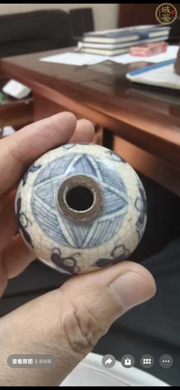 古玩陶瓷漿胎煨瓷嬰戲小罐真品鑒賞圖