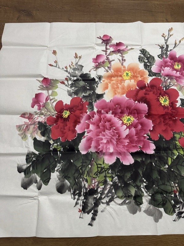古玩字畫花開富貴拍賣,當前價格4000元