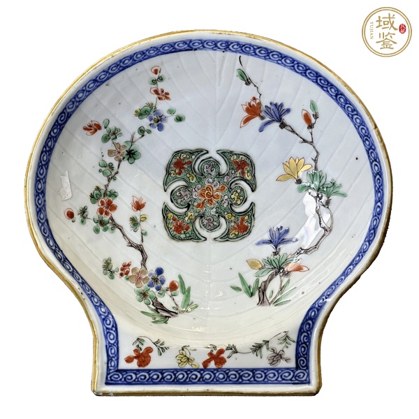 古玩陶瓷青花五彩貝殼盤(pán)真品鑒賞圖