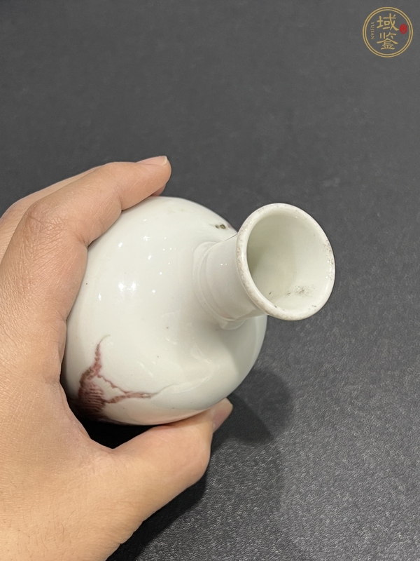 古玩陶瓷釉里紅魚紋瓶真品鑒賞圖