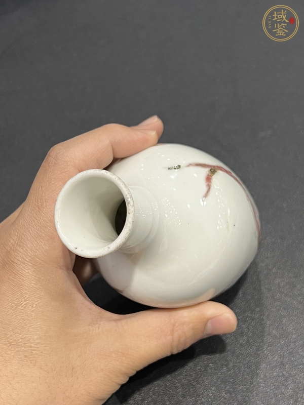 古玩陶瓷釉里紅魚紋瓶真品鑒賞圖