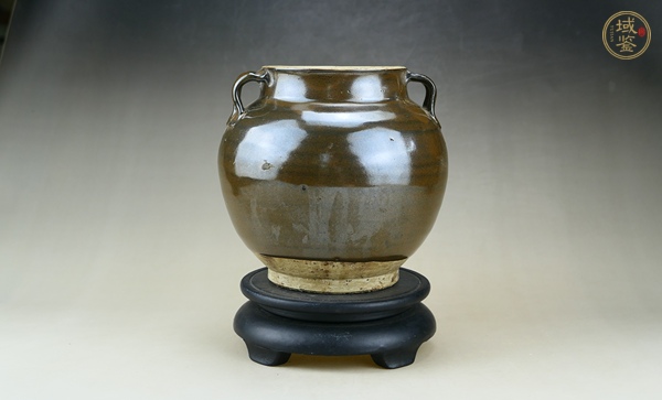 古玩陶瓷定窯系茶葉末釉四系罐真品鑒賞圖