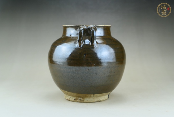 古玩陶瓷定窯系茶葉末釉四系罐真品鑒賞圖