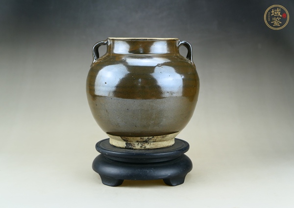 古玩陶瓷定窯系茶葉末釉四系罐真品鑒賞圖
