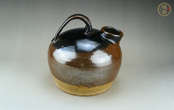 古玩陶瓷耀州窯紫金釉絲毫提壺真品鑒賞圖
