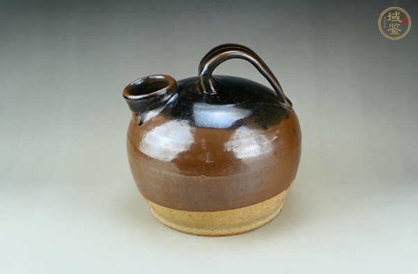 古玩陶瓷耀州窯紫金釉絲毫提壺真品鑒賞圖