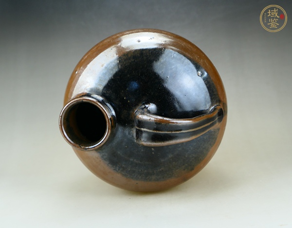 古玩陶瓷耀州窯紫金釉絲毫提壺真品鑒賞圖