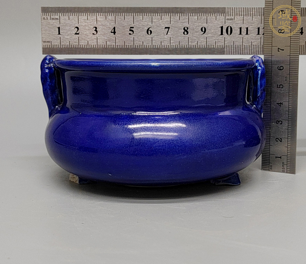 古玩陶瓷藍釉香爐真品鑒賞圖