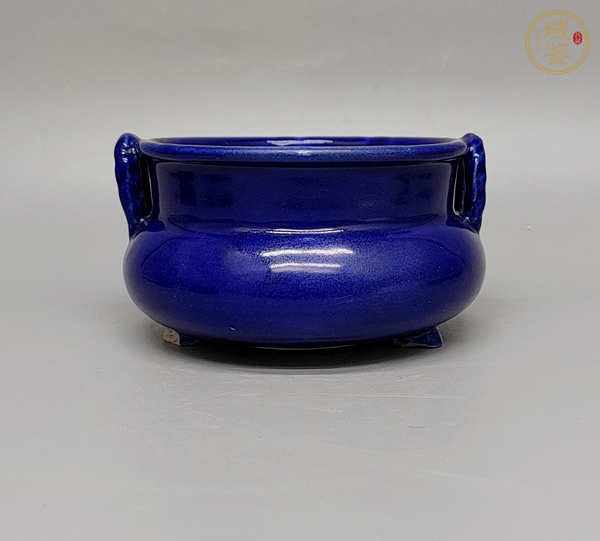 古玩陶瓷藍釉香爐真品鑒賞圖