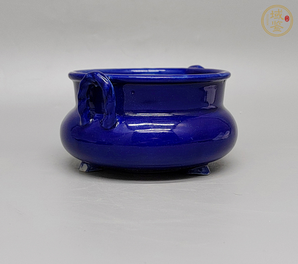 古玩陶瓷藍釉香爐真品鑒賞圖