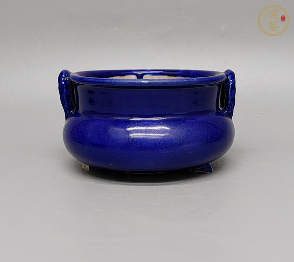 古玩陶瓷藍釉香爐真品鑒賞圖