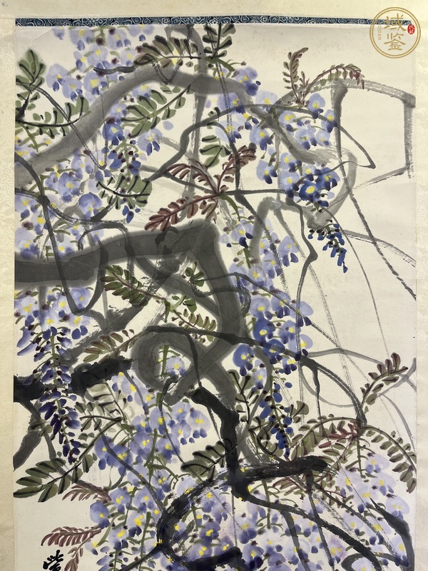 古玩字畫紫藤雙雉真品鑒賞圖